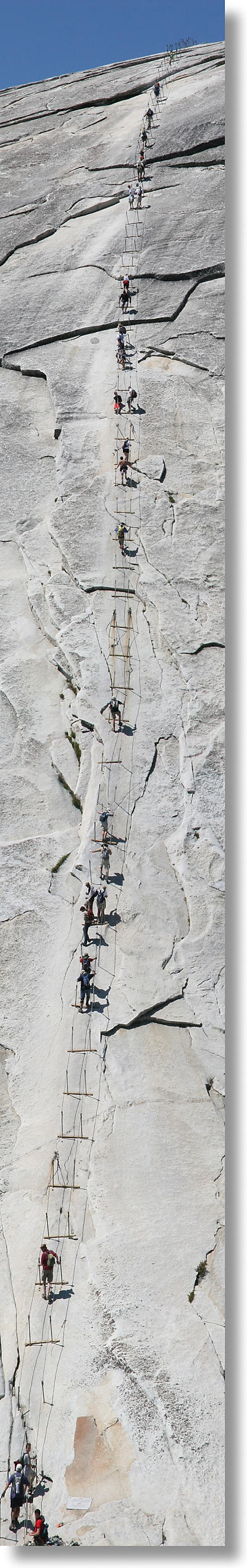 The Half Dome cables, from top to bottom
