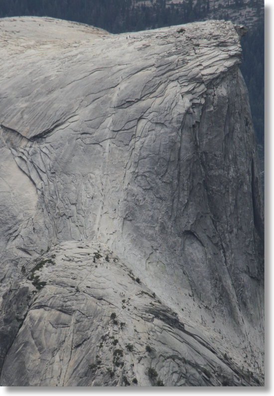 The Half Dome cables seen from Clouds Rest, Yosemite