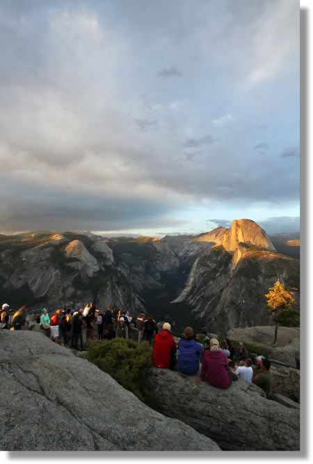 Ranger talk, Glacier Point, sunset
