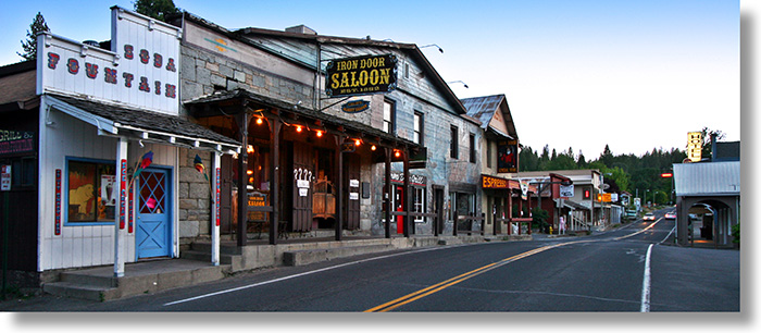Iron Door Saloon and main street Groveland, California