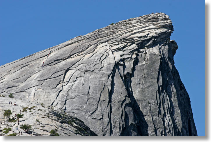 The eastern approach to Half Dome, in profile