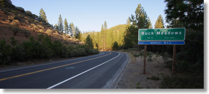 entrance to Buck Meadows, California