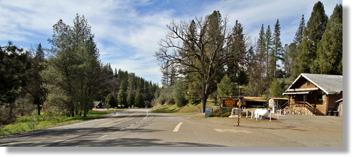 Scenic downtown Midpines, California
