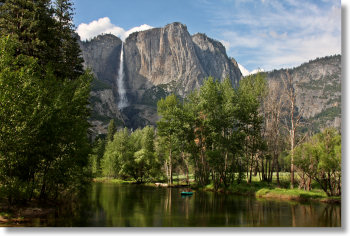 The Swinging Bridge and Yosemite Falls