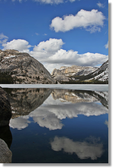 Tenaya Lake, Yosemite National Park, partially covered in ice in early June