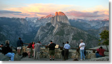 Glacier Point and Half Dome at sunset