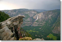 Hanging Rock and Yosemite Falls from Glacier Point