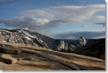 Looking west from Olmsted Point to Clouds Rest and Half Dome