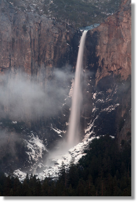 Bridalveil Fall from Tunnel View, winter