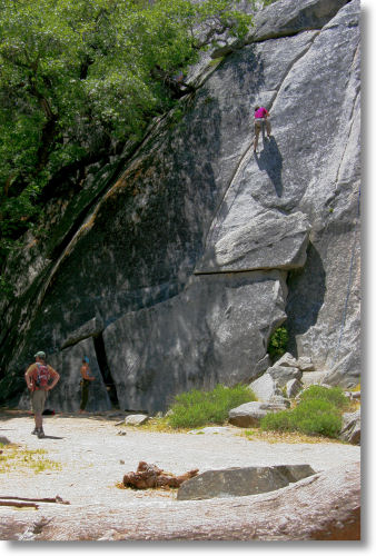 Mountaineer training near Upper Yosemite Falls trailhead