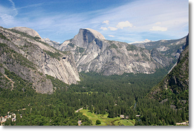 Looking east across Yosemite Valley from the Columbia Rock Viewpoint