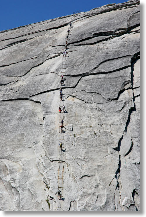 The Half Dome cable route