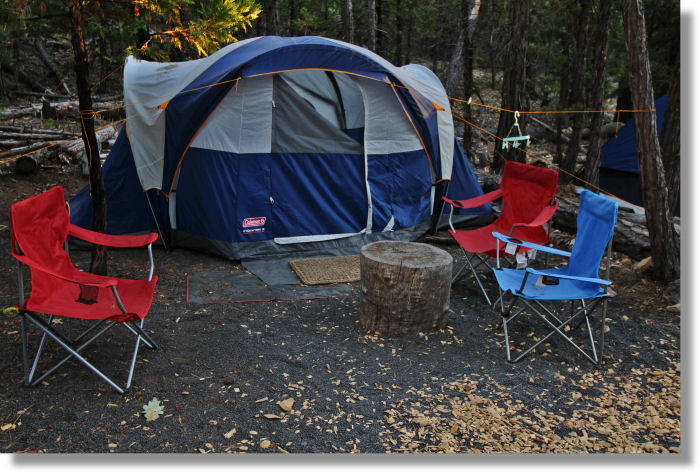 Tent for rent at the Evergreen Lodge