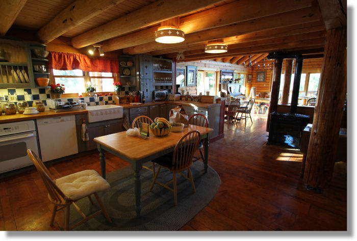 Kitchen at the Lillaskog Lodge vacation rental, Buck Meadows, California