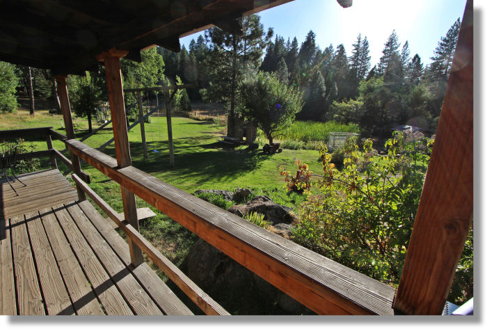 View from the deck of the Meadow Lark Cabin at the Sunset Inn, Buck Meadows, California
