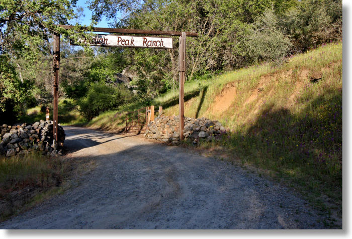 Entrance to the Indian Peak Ranch, Mariposa, California