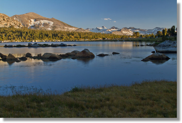 Facing south to Mammoth Peak across Lower Gaylor Lake