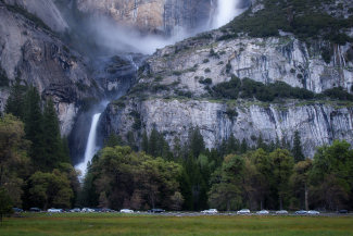 Cook's Meadow and Lower Yosemite Fall at twilight