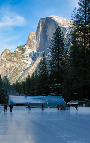 The ice skating rink at Curry Village, Yosemite Valley