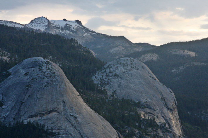 Mt. Hoffmann, North Dome, and Basket Dome as seen from Glacier Point