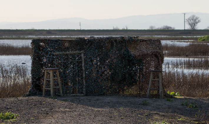 Photo blind at the Merced National Wildlife Refuge