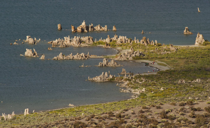 View of the Mono Lake South Tufa Trail from Panum Crater