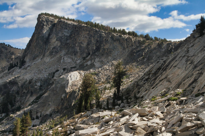 Wedge-shaped peak seen from Yosemite's Ten Lakes Trail