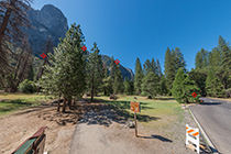 The Yosemite Valley 4-Mile Trail trailhead, pano section
