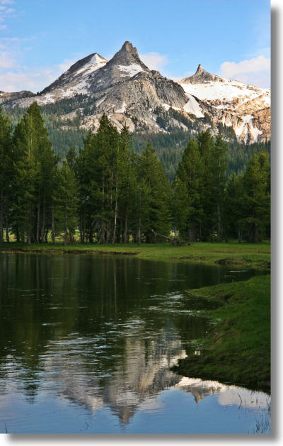 Cathedral Peak from the western edge of Tuolumne Meadows