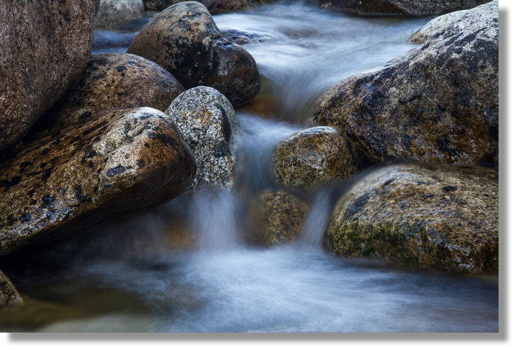 Merced River detail downstream from the Swinging Bridge, Yosemite Park