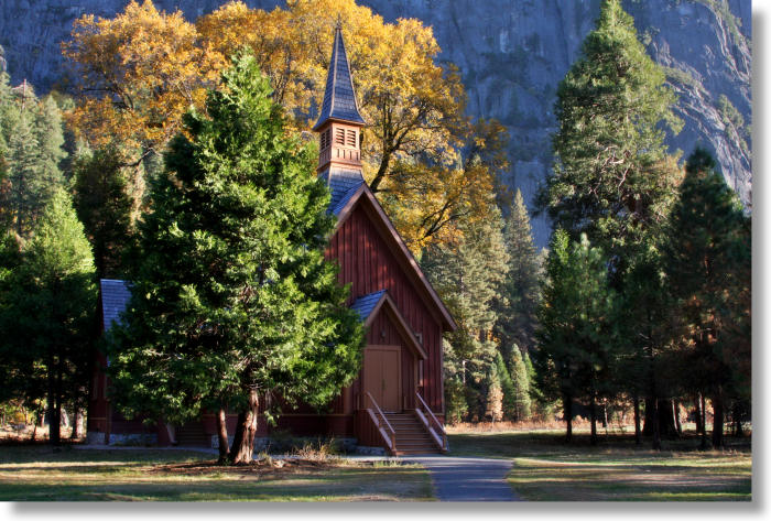 Yosemite Chapel in autumn